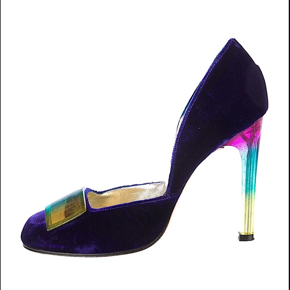 Christian Lacroix Shoes Christian Lacroix Velvet Rainbow Heels